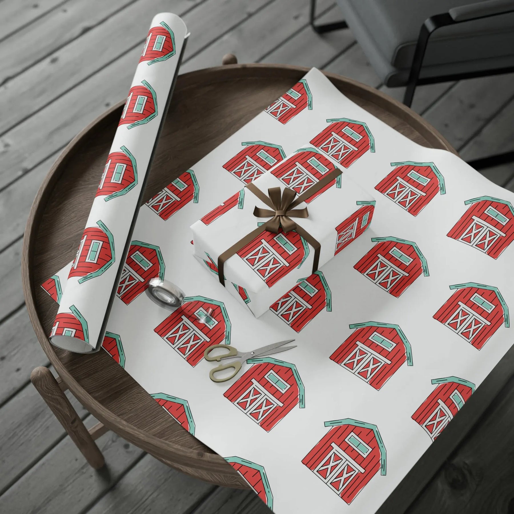 Barn Ritor Papper Iowa Barns Wrapping Paper - Iowa Apparel